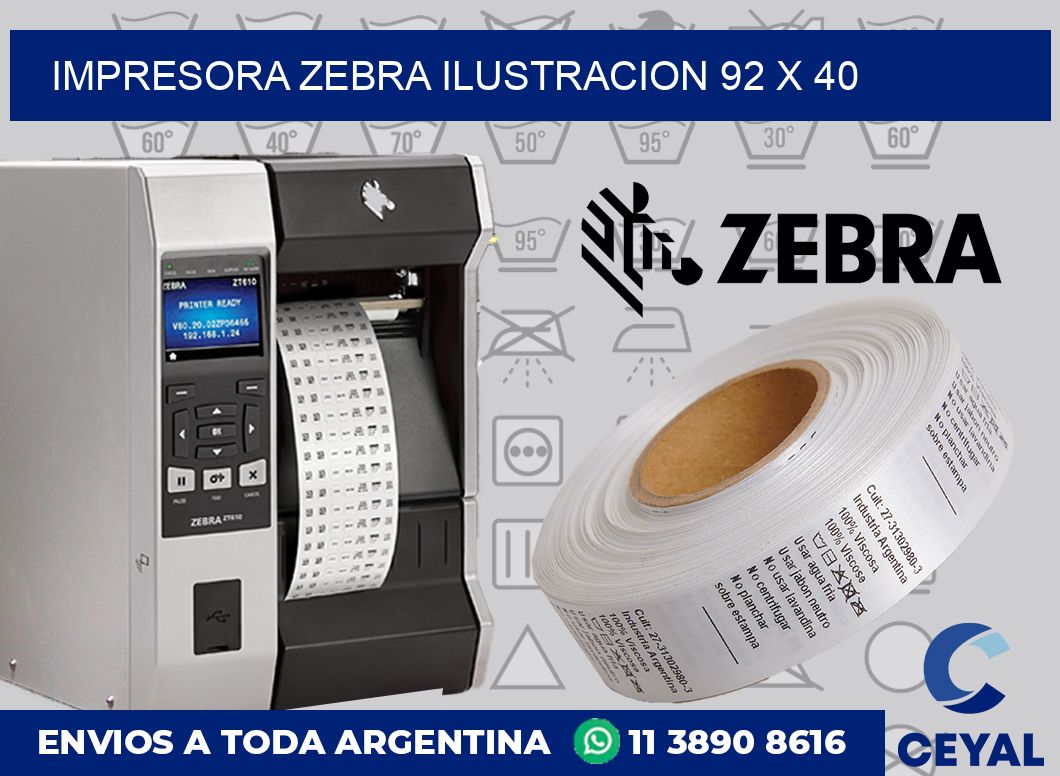 Impresora Zebra ilustracion 92 x 40