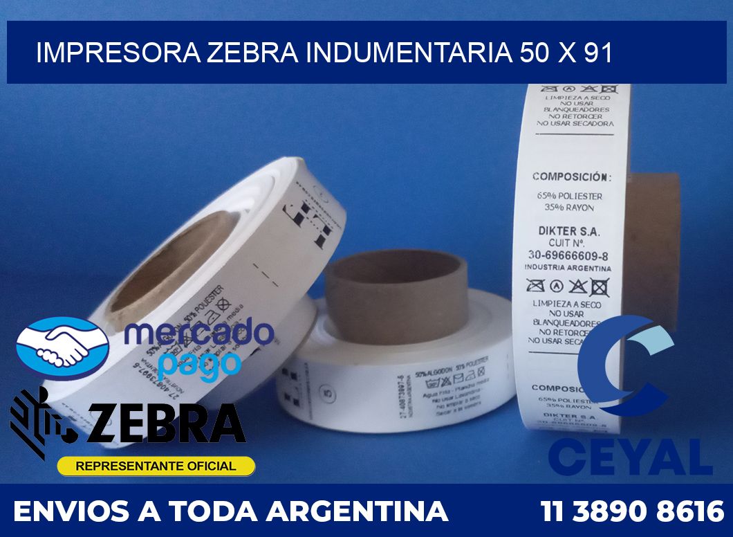 Impresora Zebra indumentaria 50 x 91