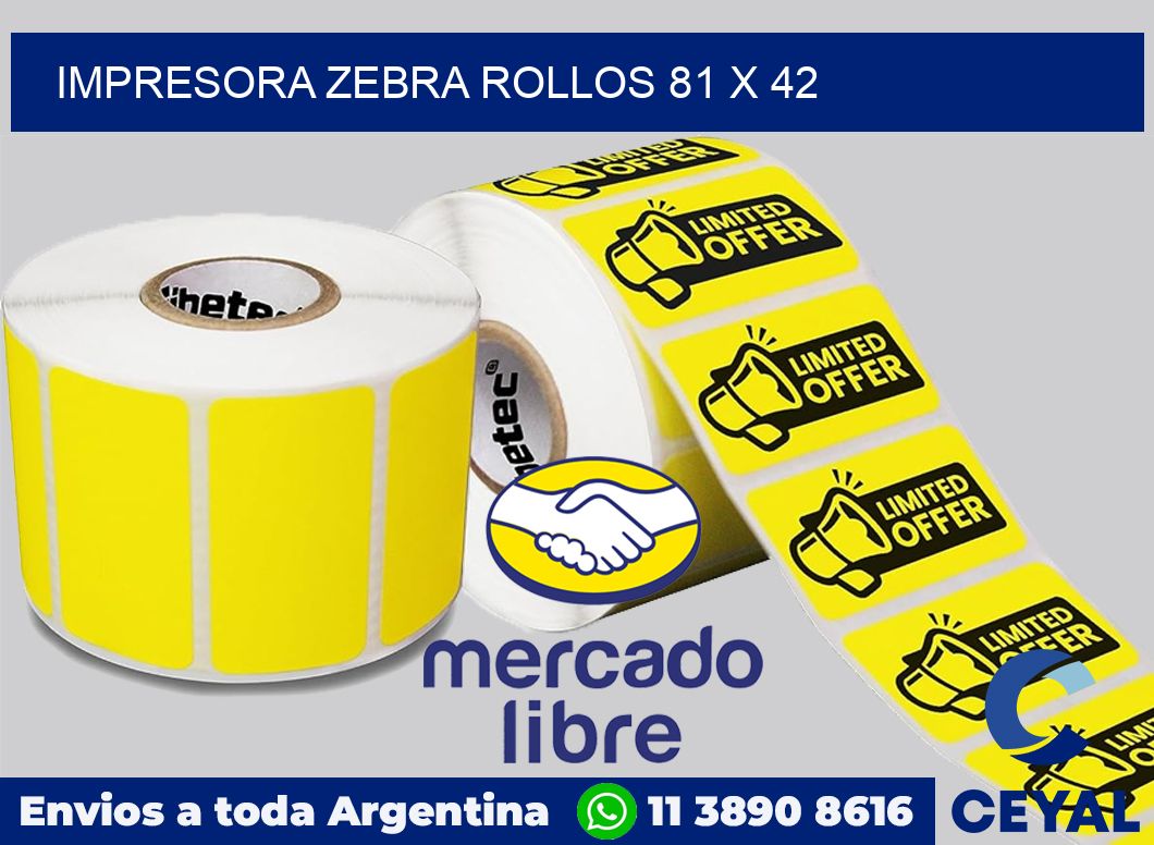 Impresora Zebra rollos 81 x 42