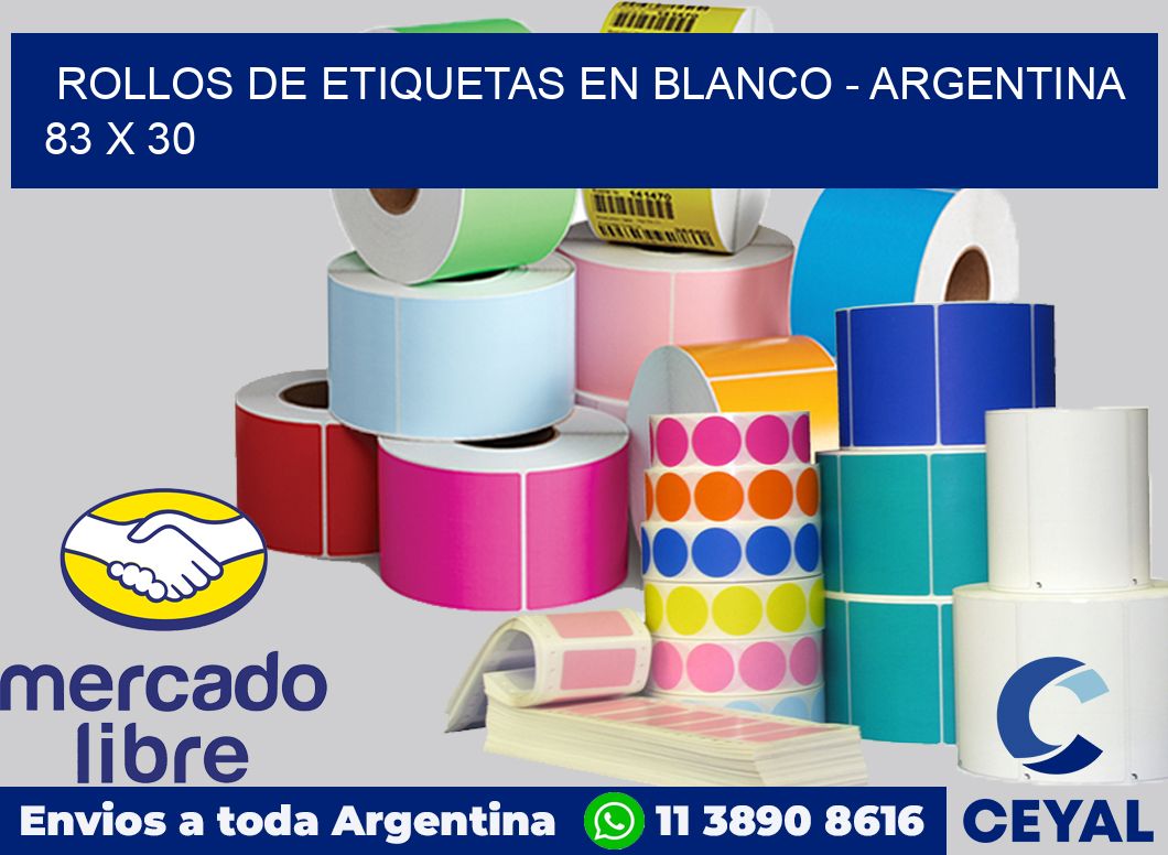 Rollos de etiquetas en blanco - Argentina 83 x 30