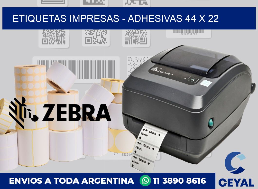etiquetas impresas – Adhesivas 44 x 22