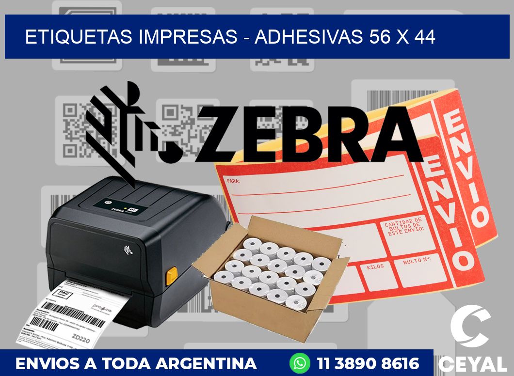 etiquetas impresas - Adhesivas 56 x 44