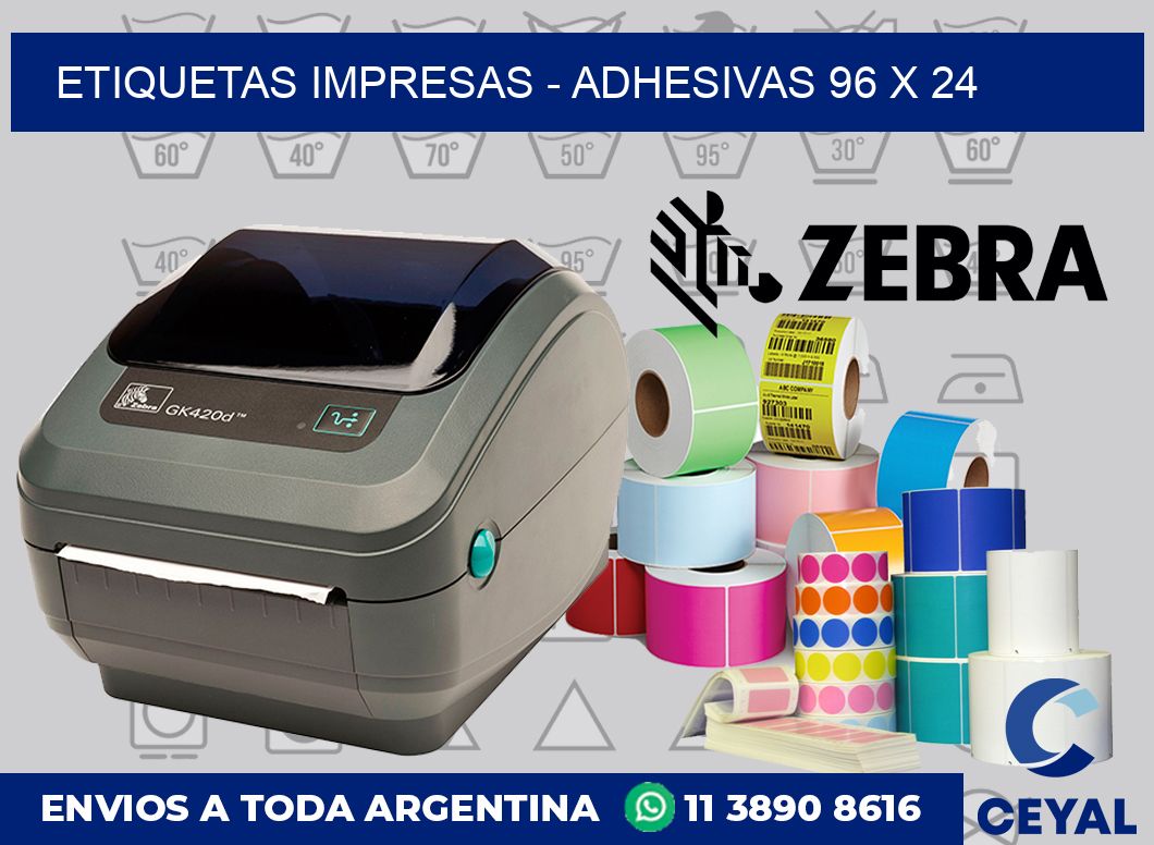 etiquetas impresas - Adhesivas 96 x 24