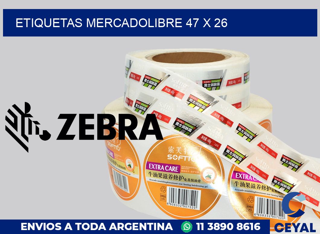 etiquetas mercadolibre 47 x 26
