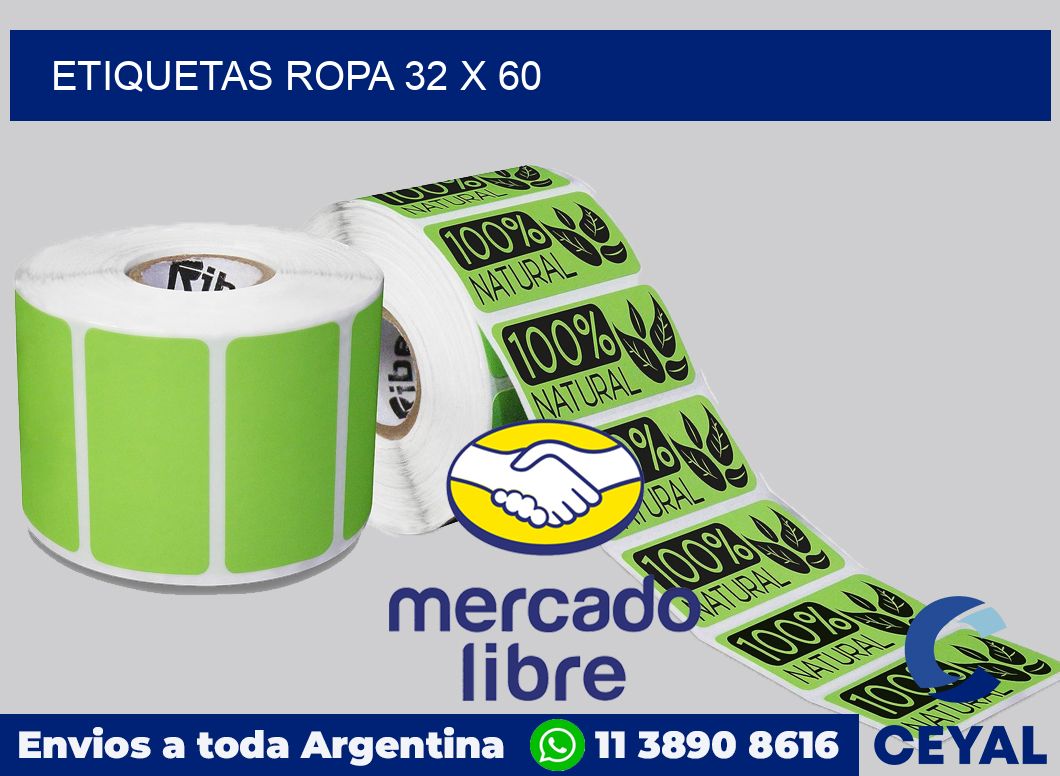 etiquetas ropa 32 x 60