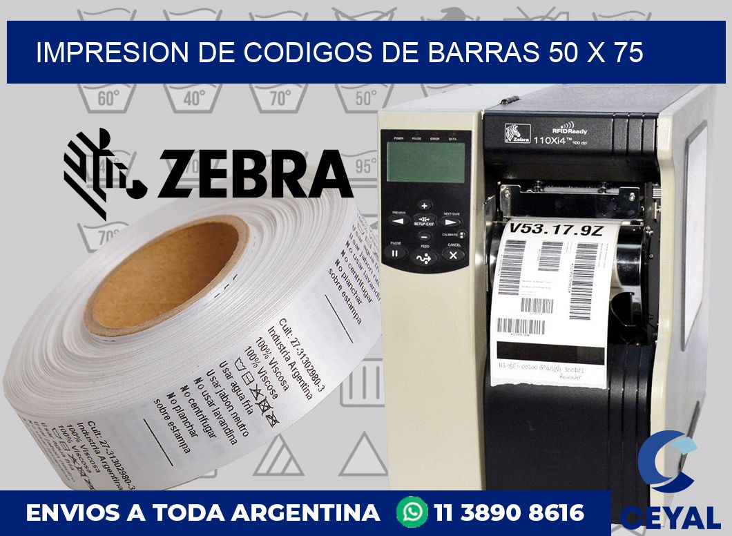 impresion de codigos de barras 50 x 75