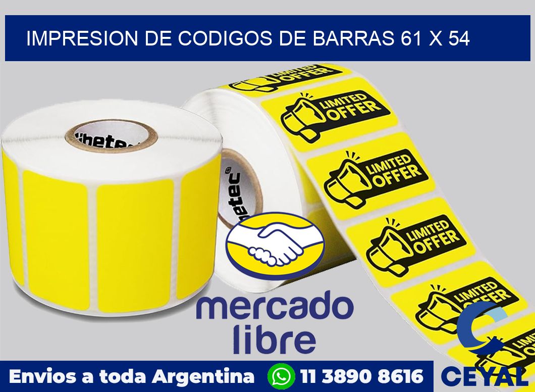 impresion de codigos de barras 61 x 54