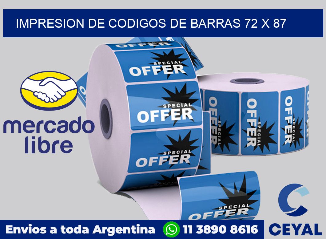 impresion de codigos de barras 72 x 87