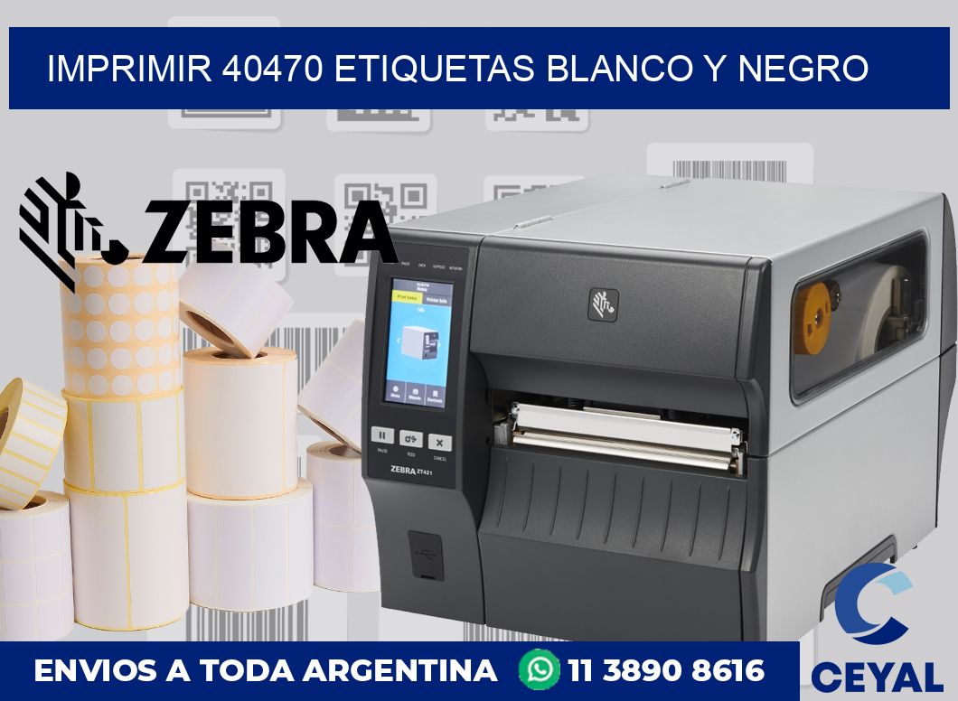 imprimir 40470 etiquetas blanco y negro