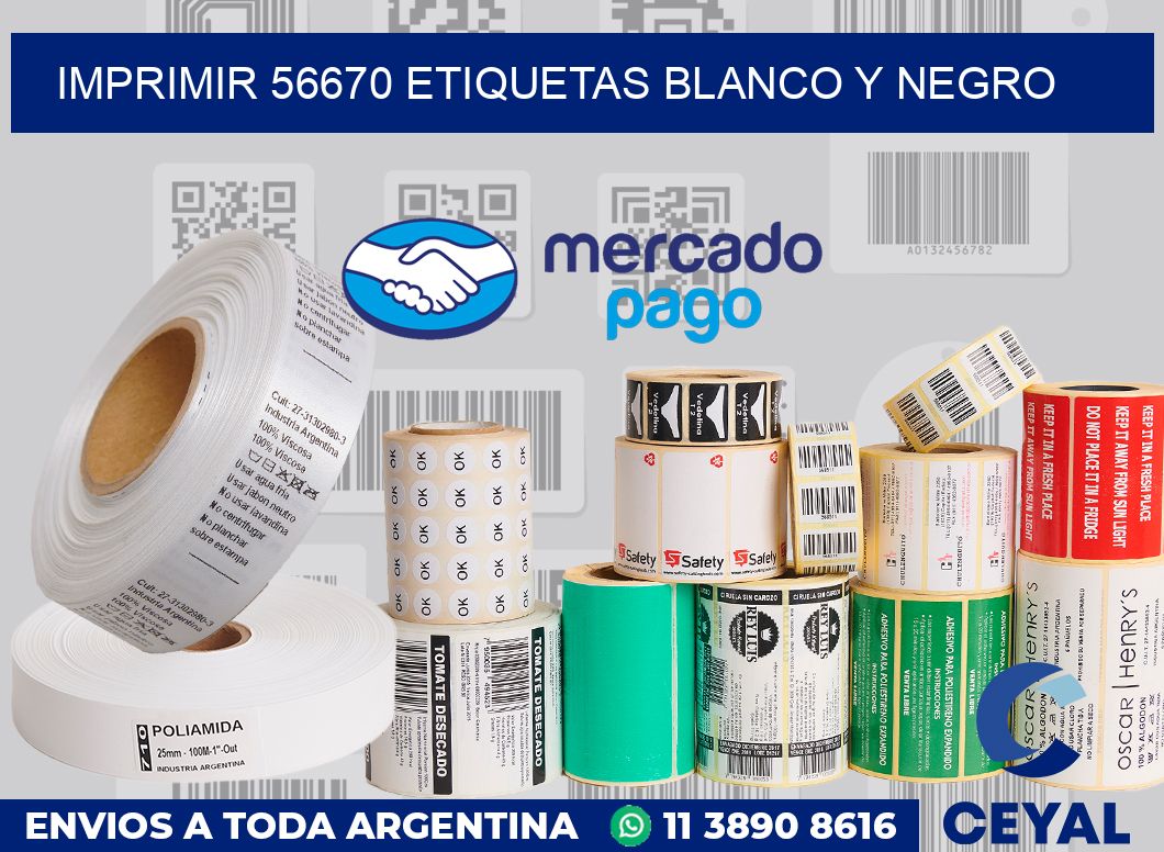 imprimir 56670 etiquetas blanco y negro