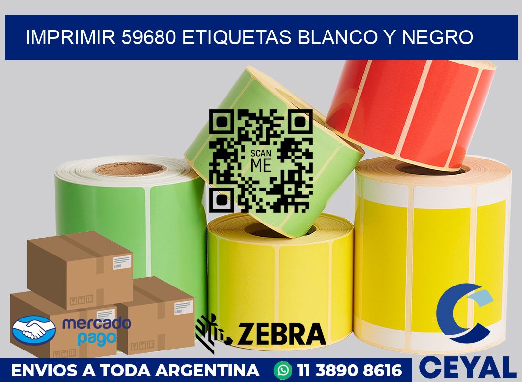 imprimir 59680 etiquetas blanco y negro