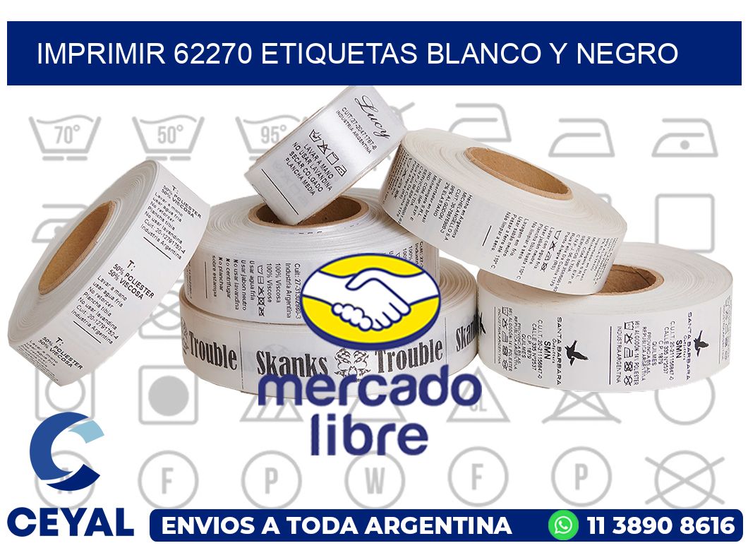 imprimir 62270 etiquetas blanco y negro