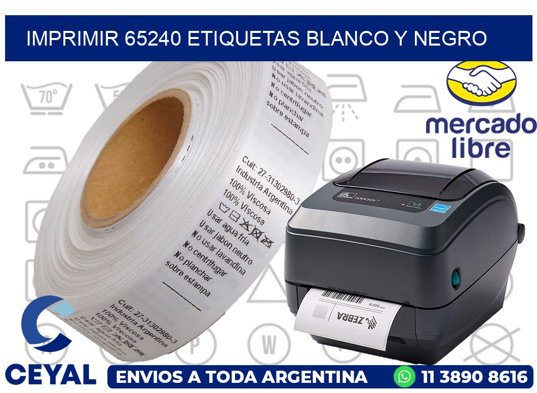 imprimir 65240 etiquetas blanco y negro