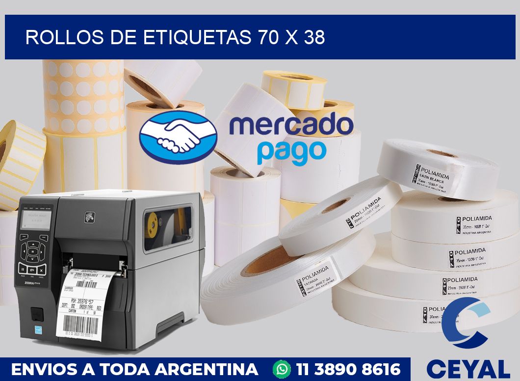 rollos de etiquetas 70 x 38