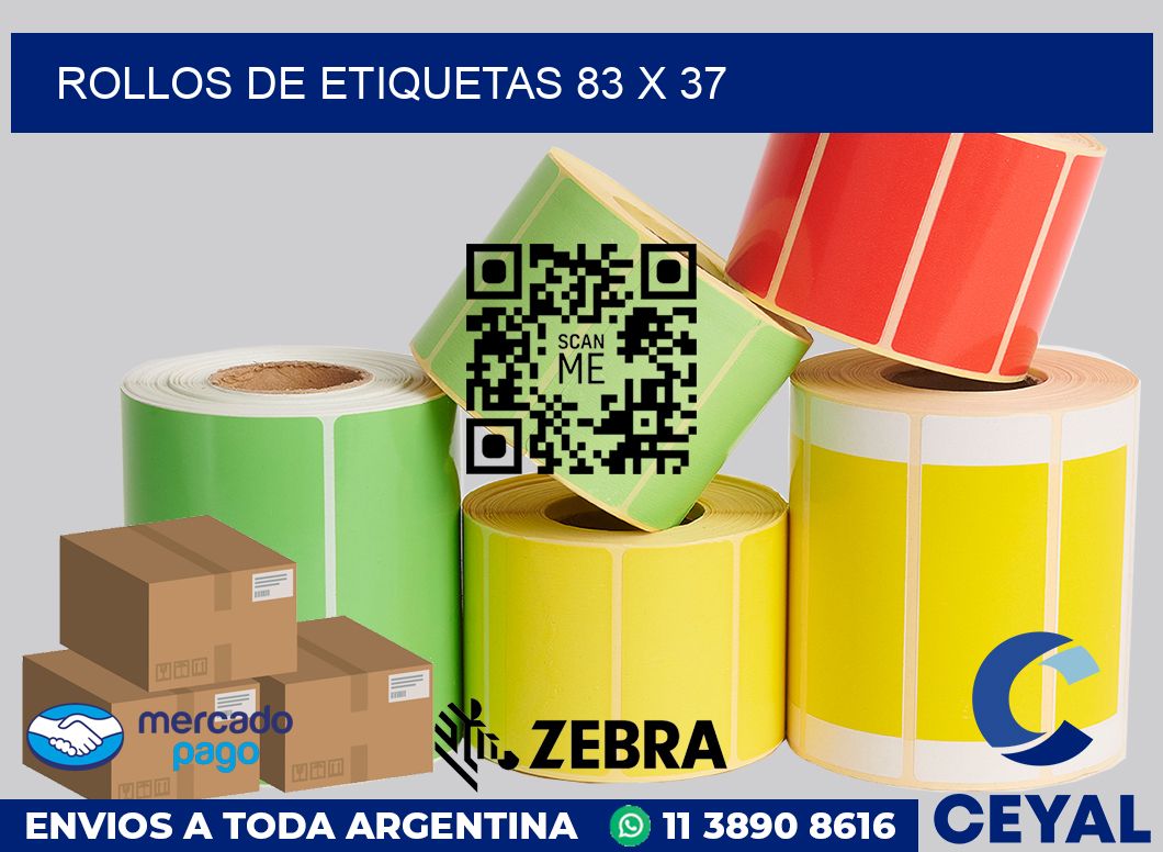rollos de etiquetas 83 x 37