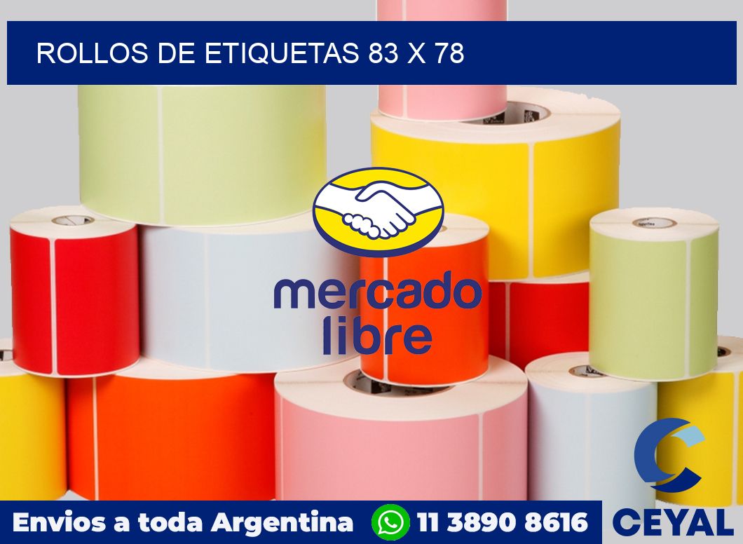rollos de etiquetas 83 x 78