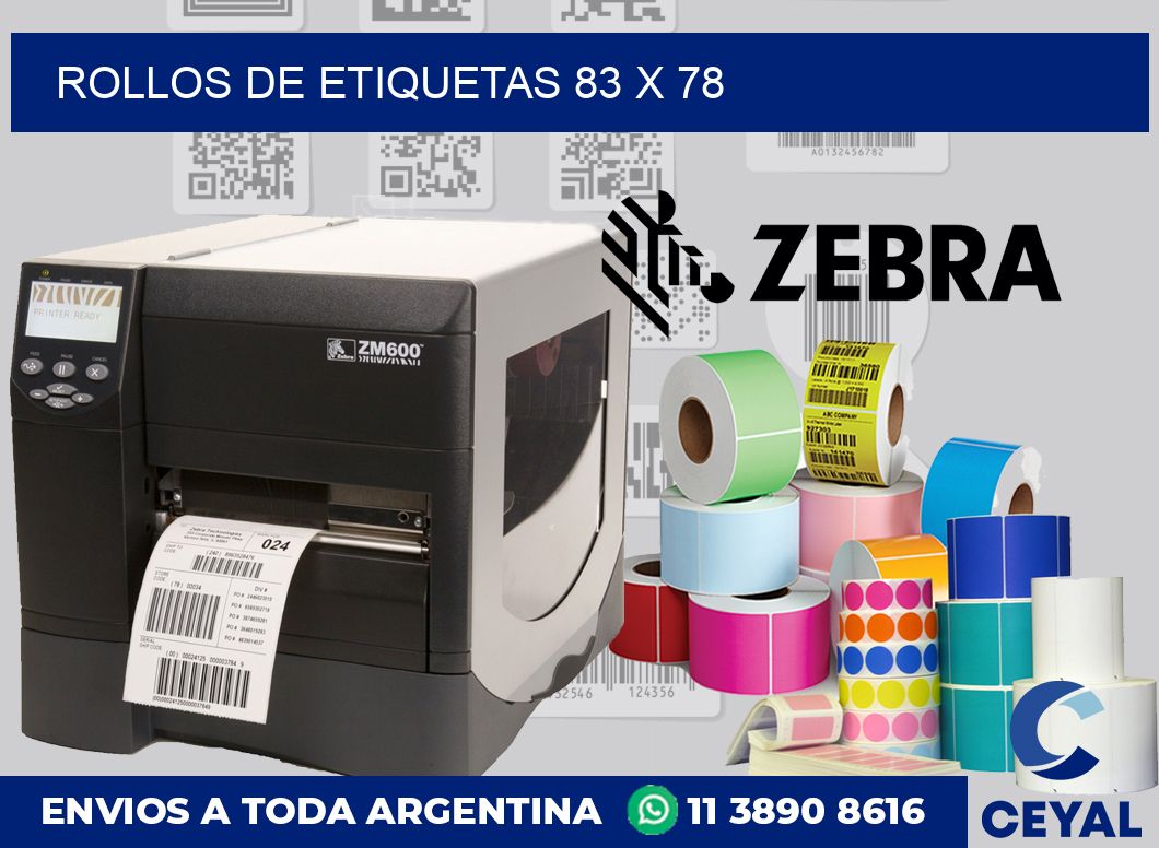 rollos de etiquetas 83 x 78