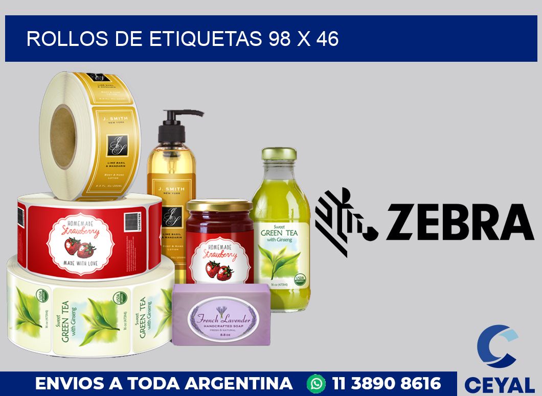 rollos de etiquetas 98 x 46