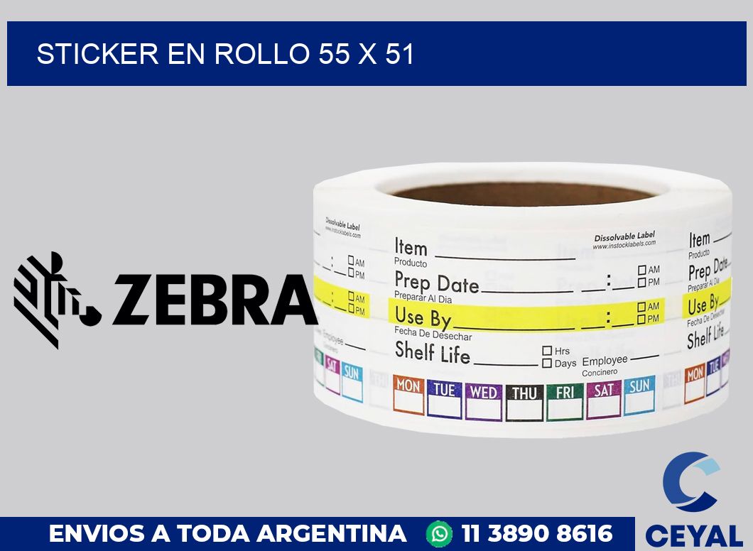 sticker en rollo 55 x 51
