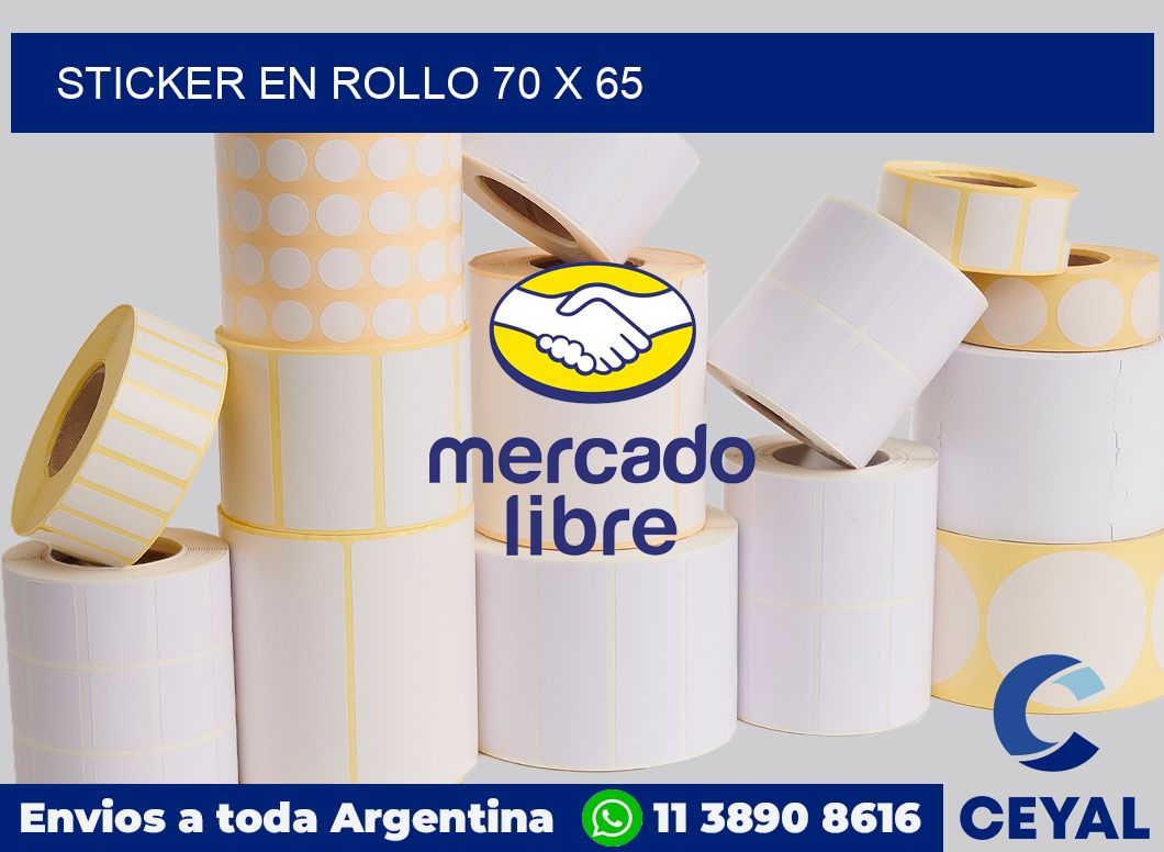 sticker en rollo 70 x 65