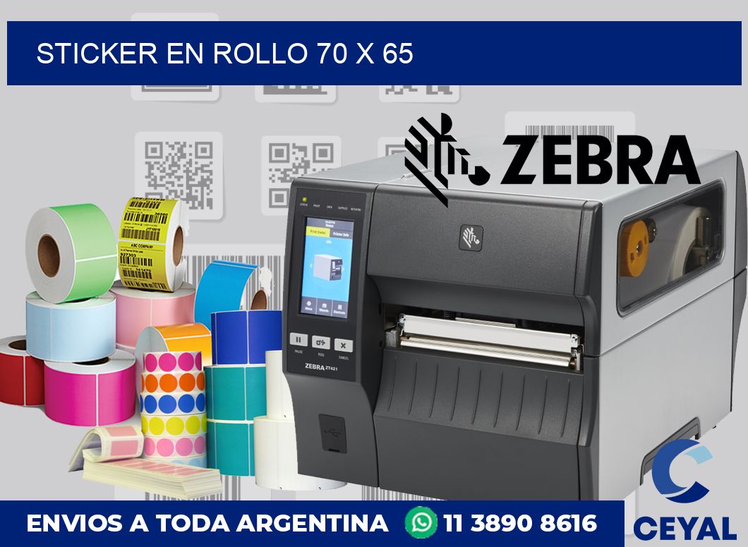 sticker en rollo 70 x 65