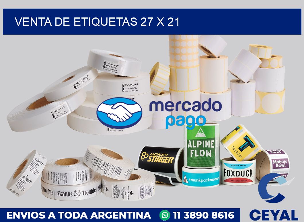 venta de etiquetas 27 x 21