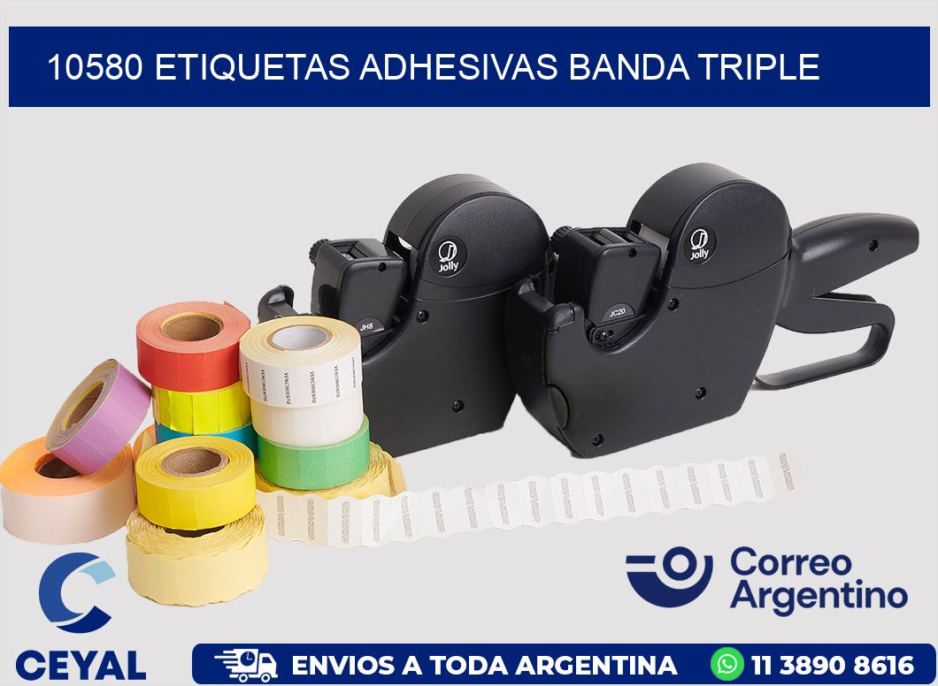 10580 ETIQUETAS ADHESIVAS BANDA TRIPLE