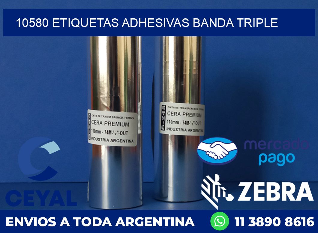 10580 ETIQUETAS ADHESIVAS BANDA TRIPLE