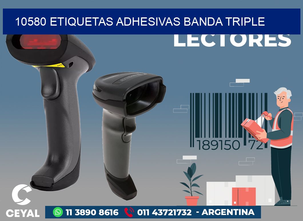 10580 ETIQUETAS ADHESIVAS BANDA TRIPLE