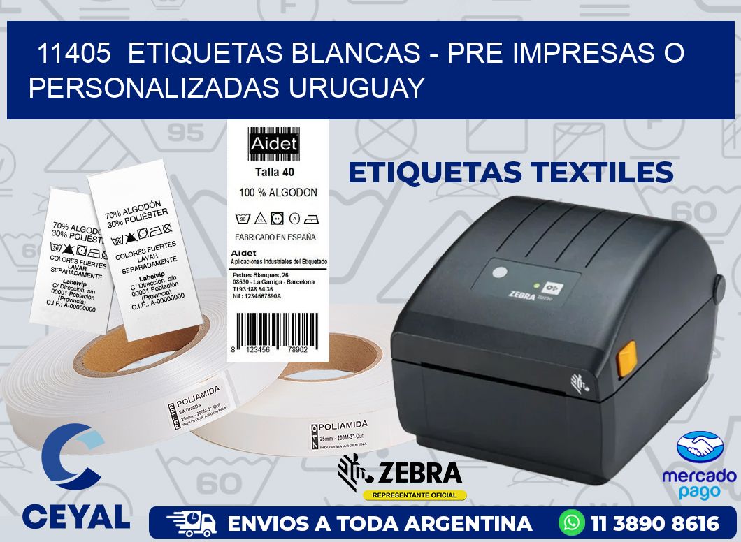 11405  ETIQUETAS BLANCAS - PRE IMPRESAS O PERSONALIZADAS URUGUAY