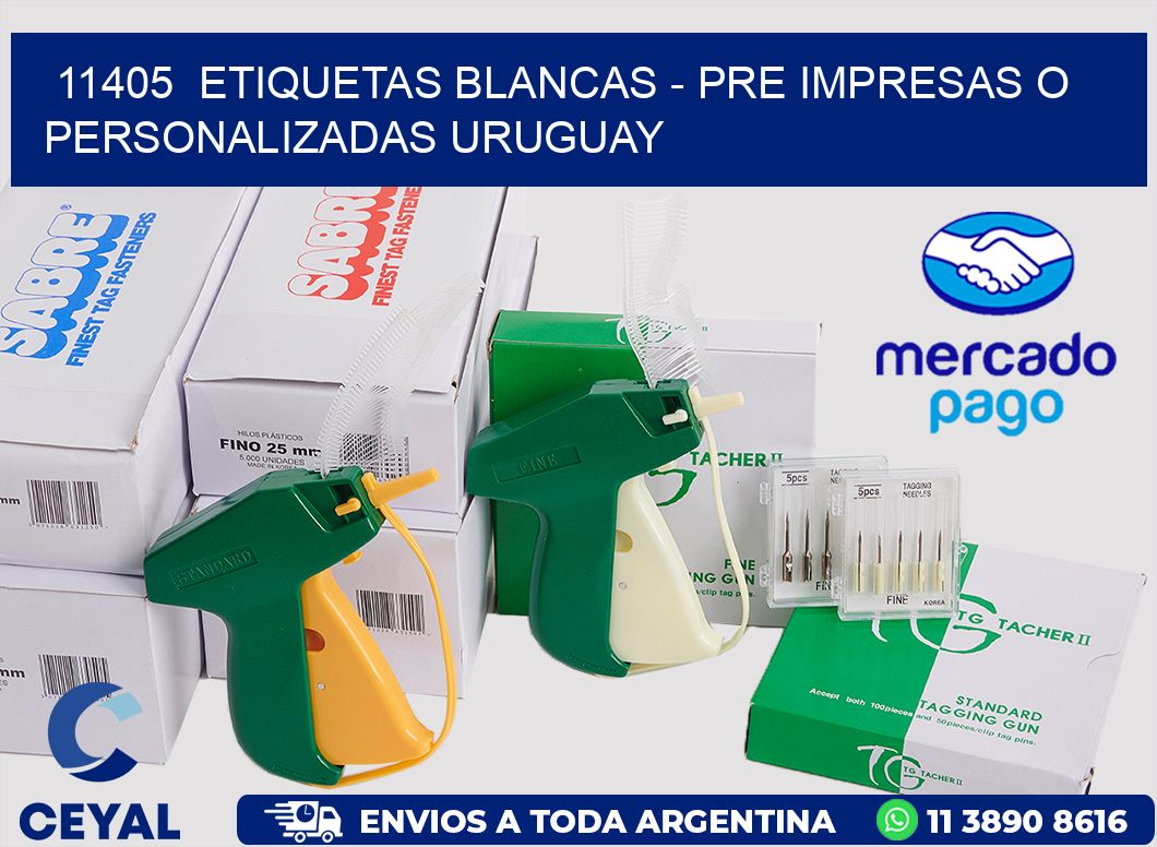 11405  ETIQUETAS BLANCAS - PRE IMPRESAS O PERSONALIZADAS URUGUAY