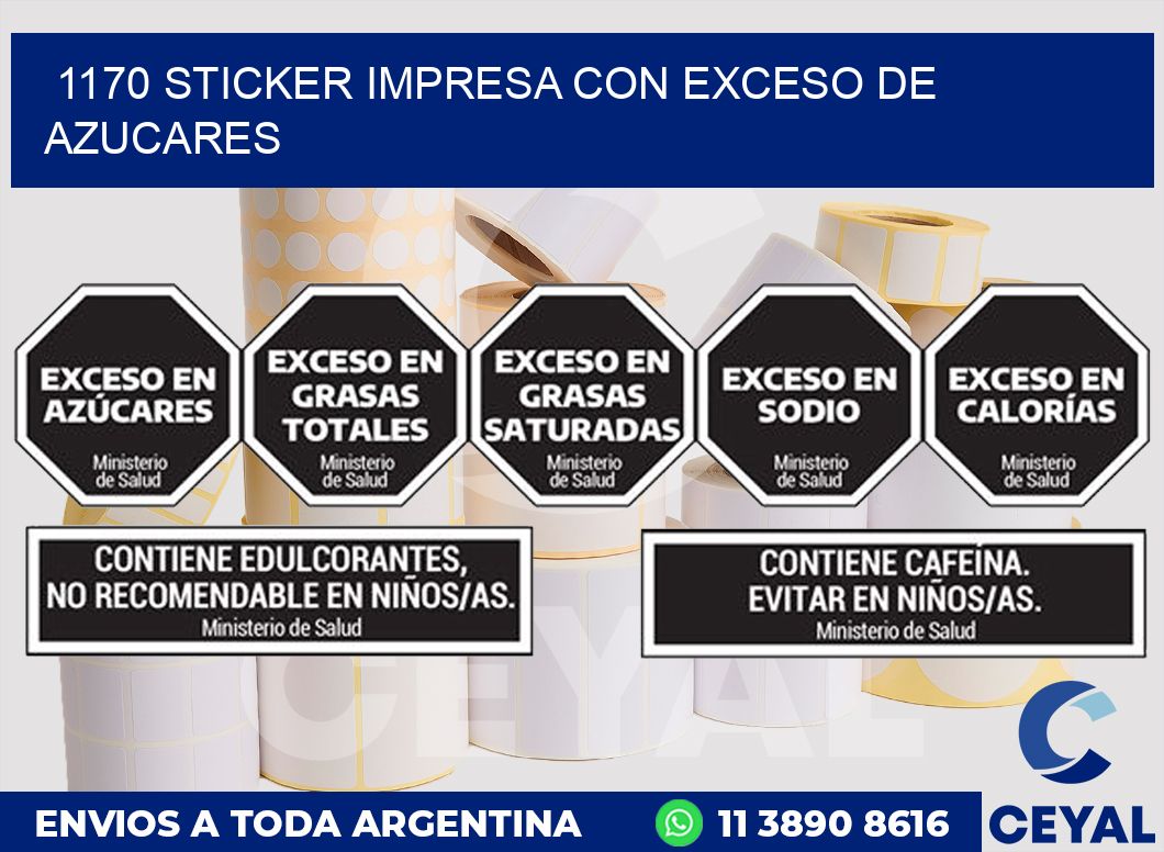1170 STICKER IMPRESA CON EXCESO DE AZUCARES