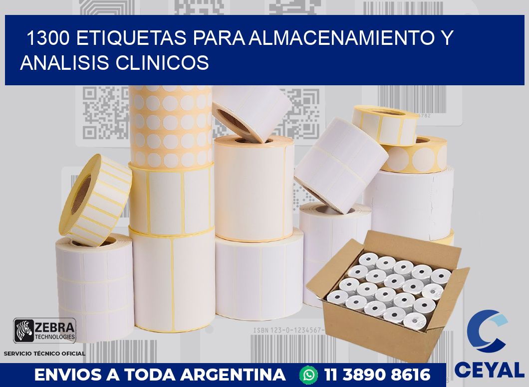 1300 ETIQUETAS PARA ALMACENAMIENTO Y ANALISIS CLINICOS