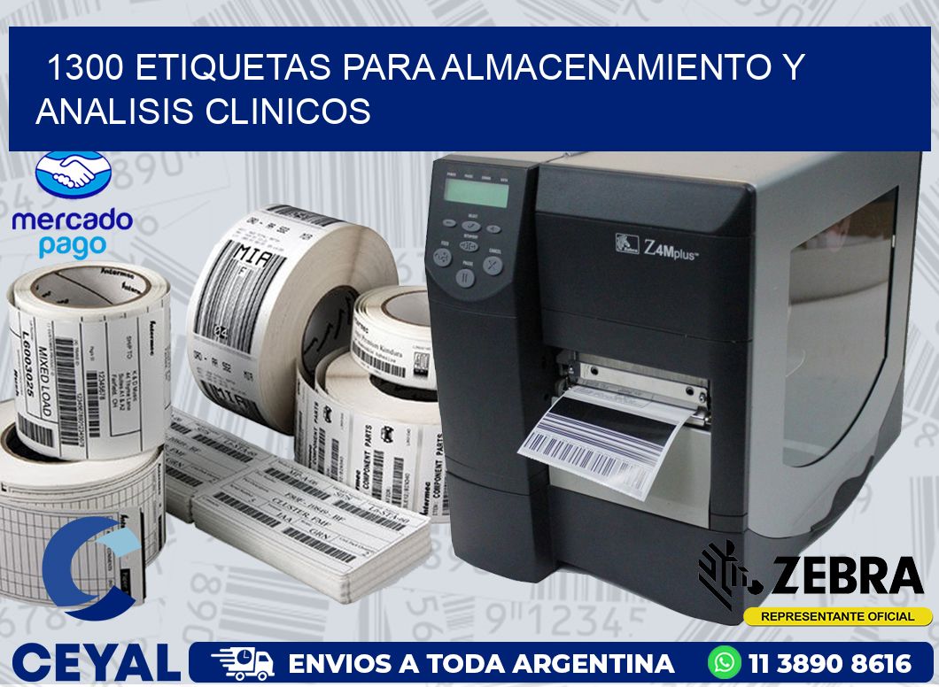 1300 ETIQUETAS PARA ALMACENAMIENTO Y ANALISIS CLINICOS