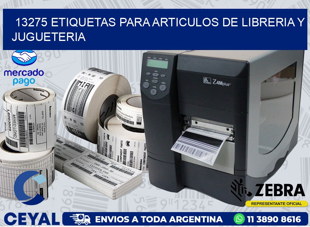 13275 ETIQUETAS PARA ARTICULOS DE LIBRERIA Y JUGUETERIA