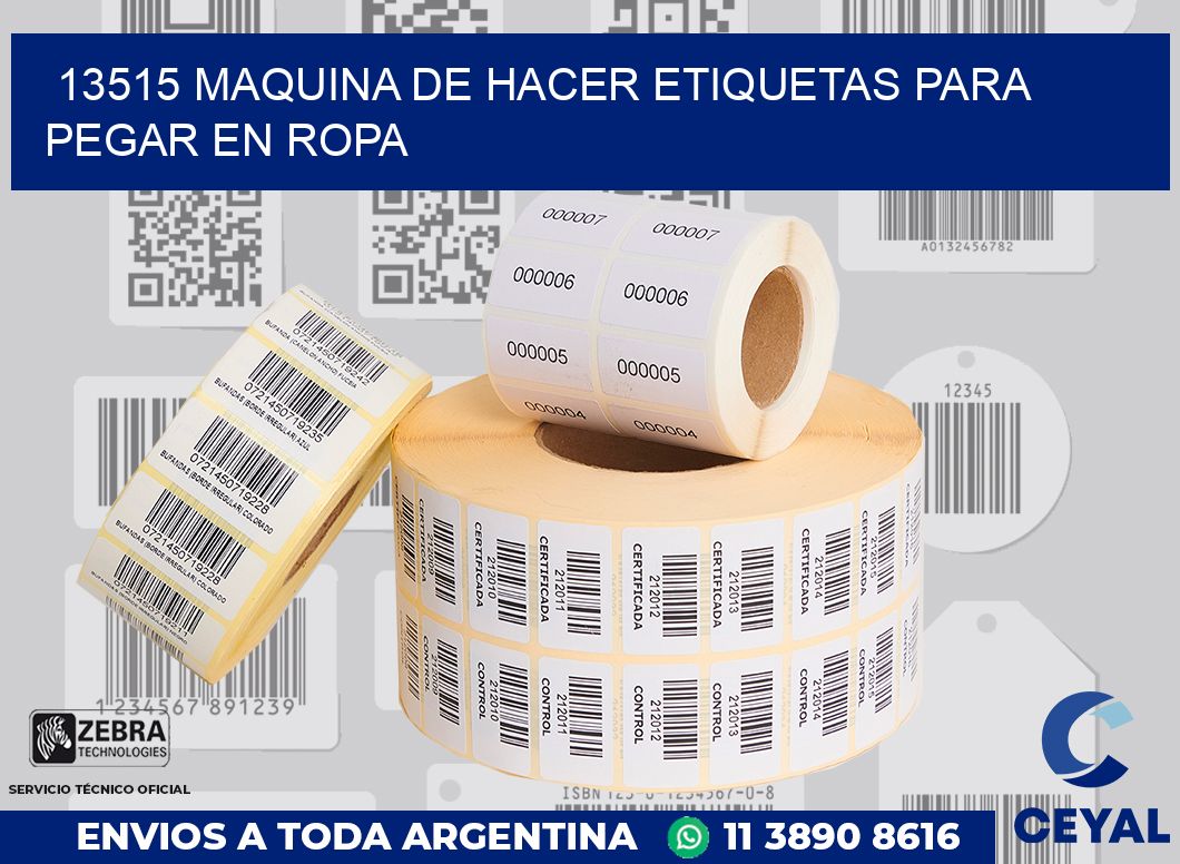 13515 MAQUINA DE HACER ETIQUETAS PARA PEGAR EN ROPA