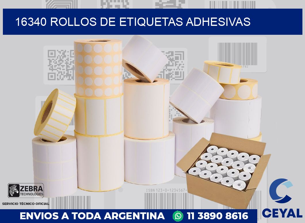 16340 ROLLOS DE ETIQUETAS ADHESIVAS