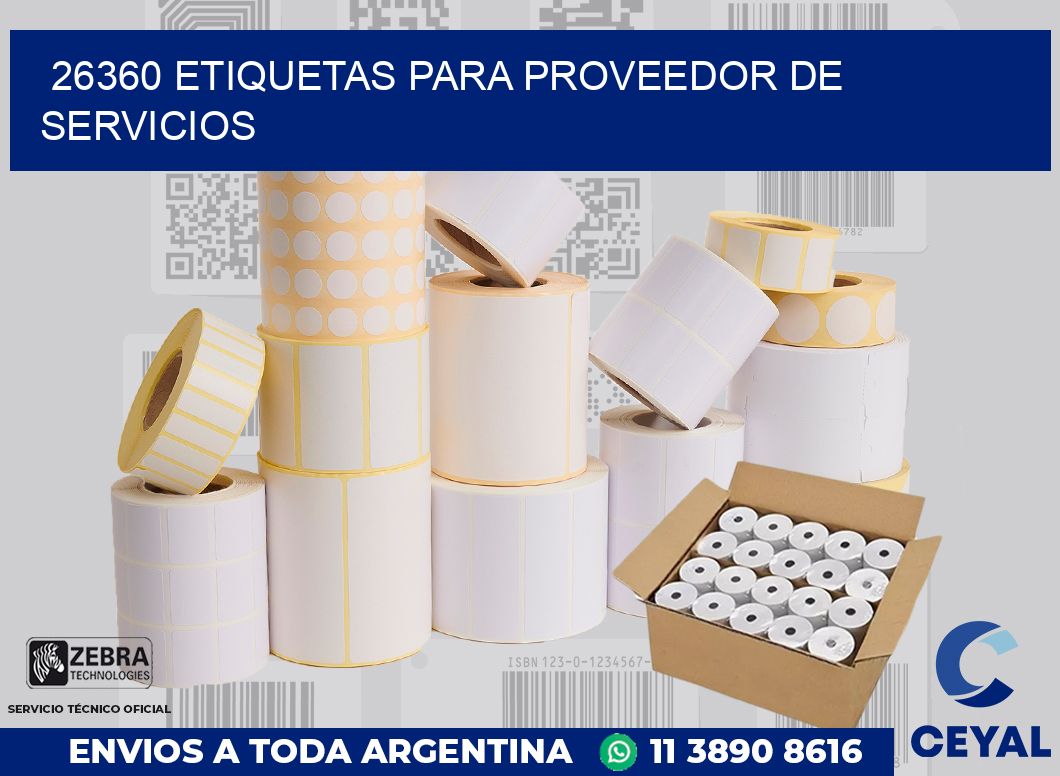 26360 ETIQUETAS PARA PROVEEDOR DE SERVICIOS