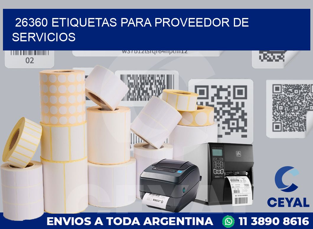 26360 ETIQUETAS PARA PROVEEDOR DE SERVICIOS