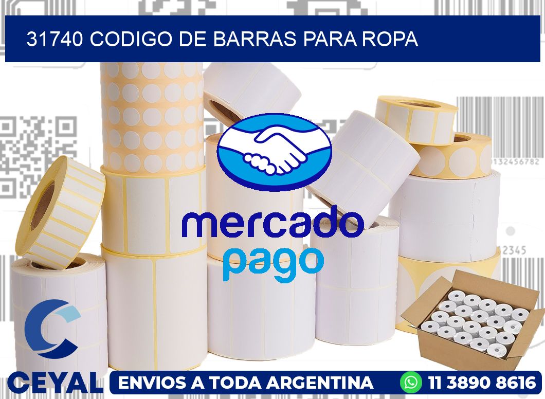 31740 CODIGO DE BARRAS PARA ROPA