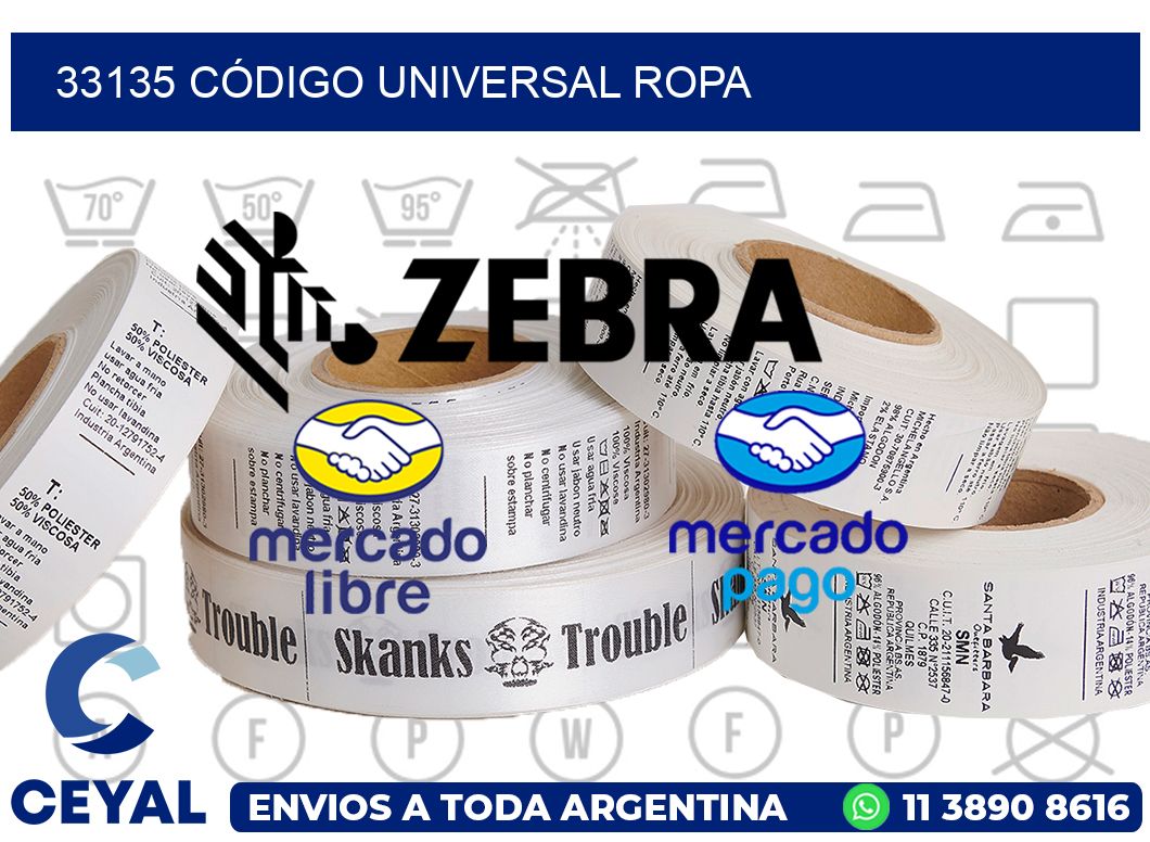 33135 CÓDIGO UNIVERSAL ROPA