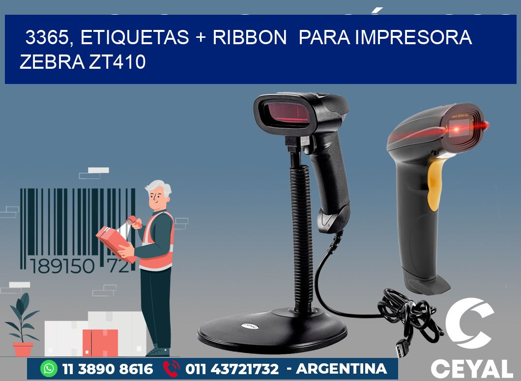 3365, etiquetas + ribbon  para impresora zebra ZT410