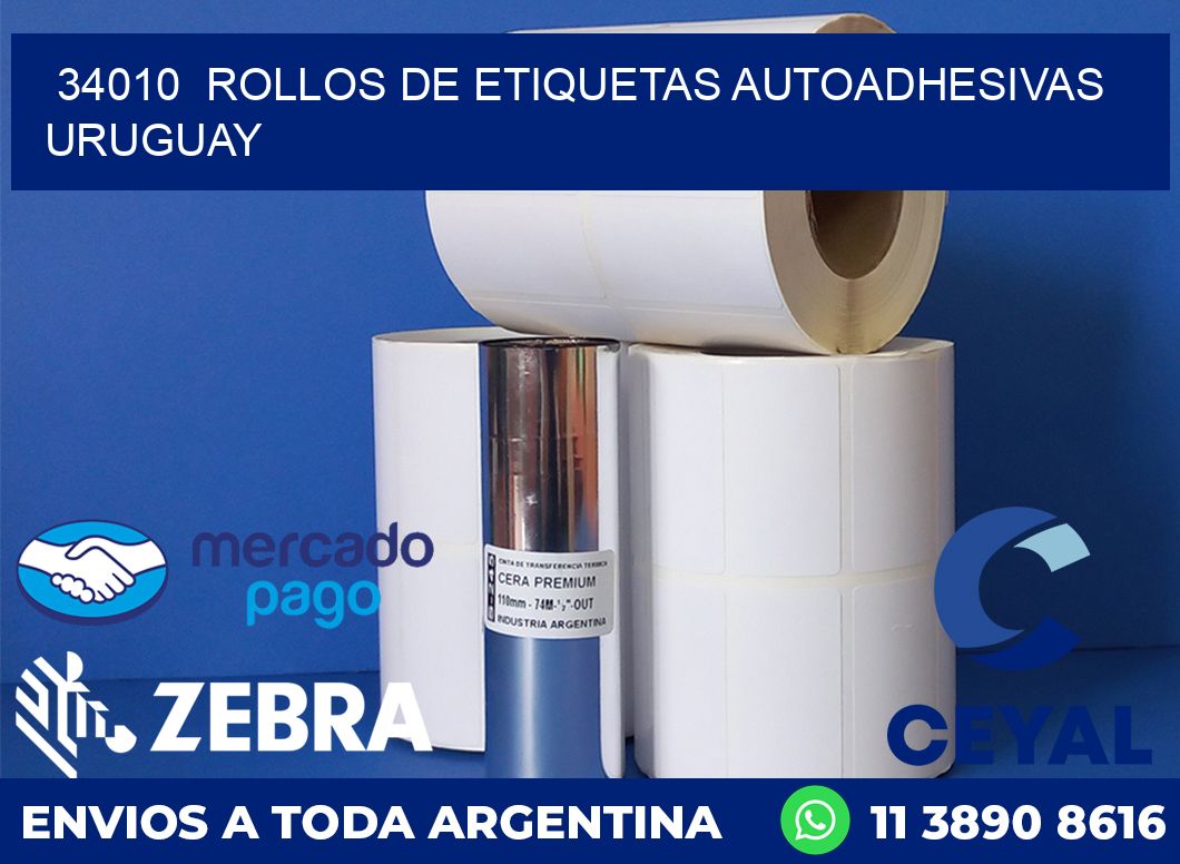 34010  ROLLOS DE ETIQUETAS AUTOADHESIVAS URUGUAY