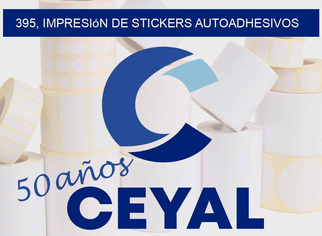 395, impresión de stickers autoadhesivos
