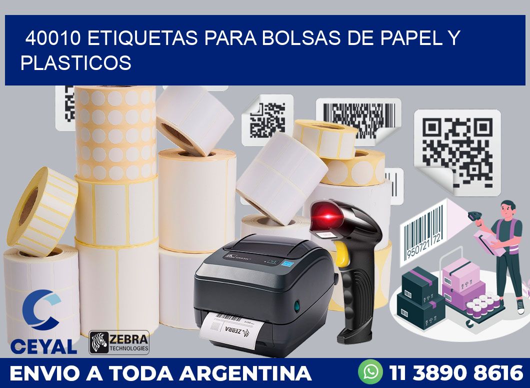 40010 ETIQUETAS PARA BOLSAS DE PAPEL Y PLASTICOS