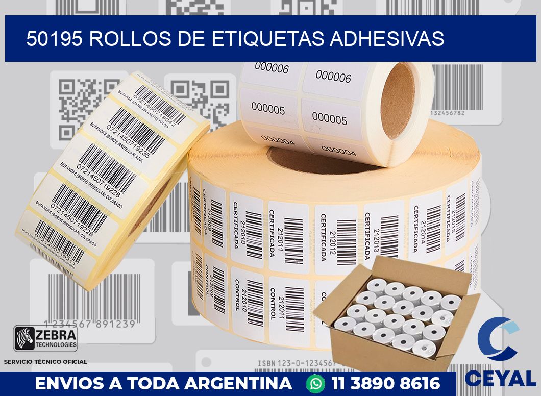 50195 ROLLOS DE ETIQUETAS ADHESIVAS