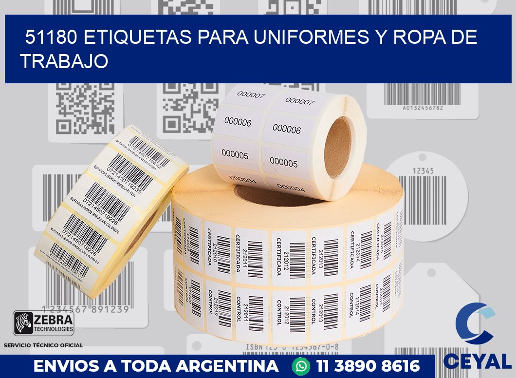 51180 ETIQUETAS PARA UNIFORMES Y ROPA DE TRABAJO