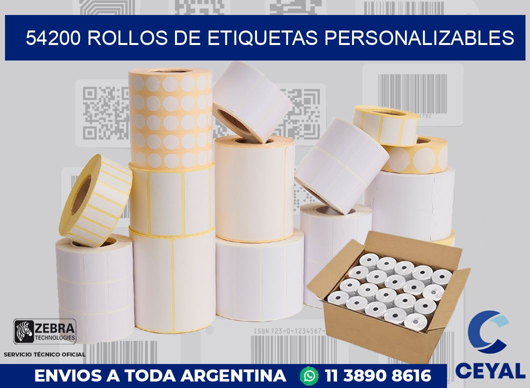 54200 ROLLOS DE ETIQUETAS PERSONALIZABLES