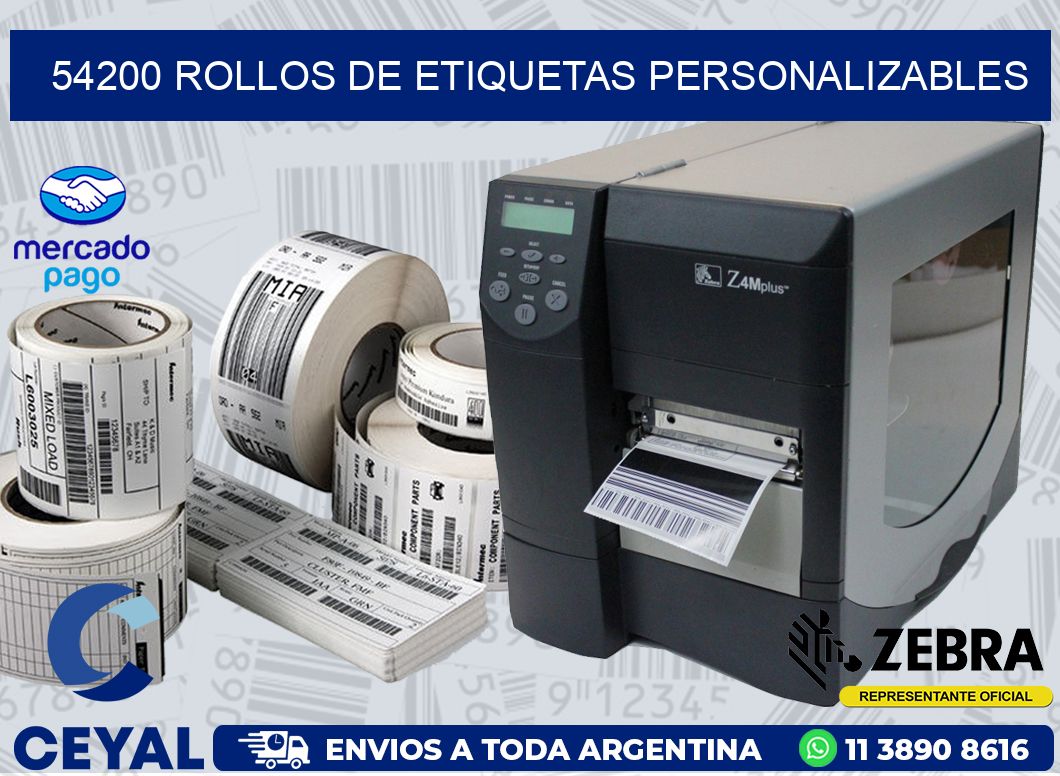 54200 ROLLOS DE ETIQUETAS PERSONALIZABLES