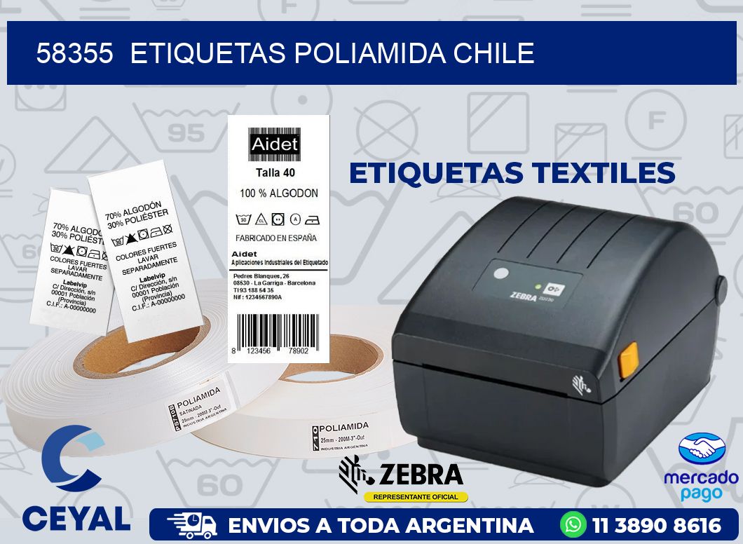 58355  ETIQUETAS POLIAMIDA CHILE